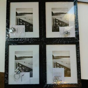 Lot of 4 Matte Black Picture Frames Rectangular Home Office Wall Decorative